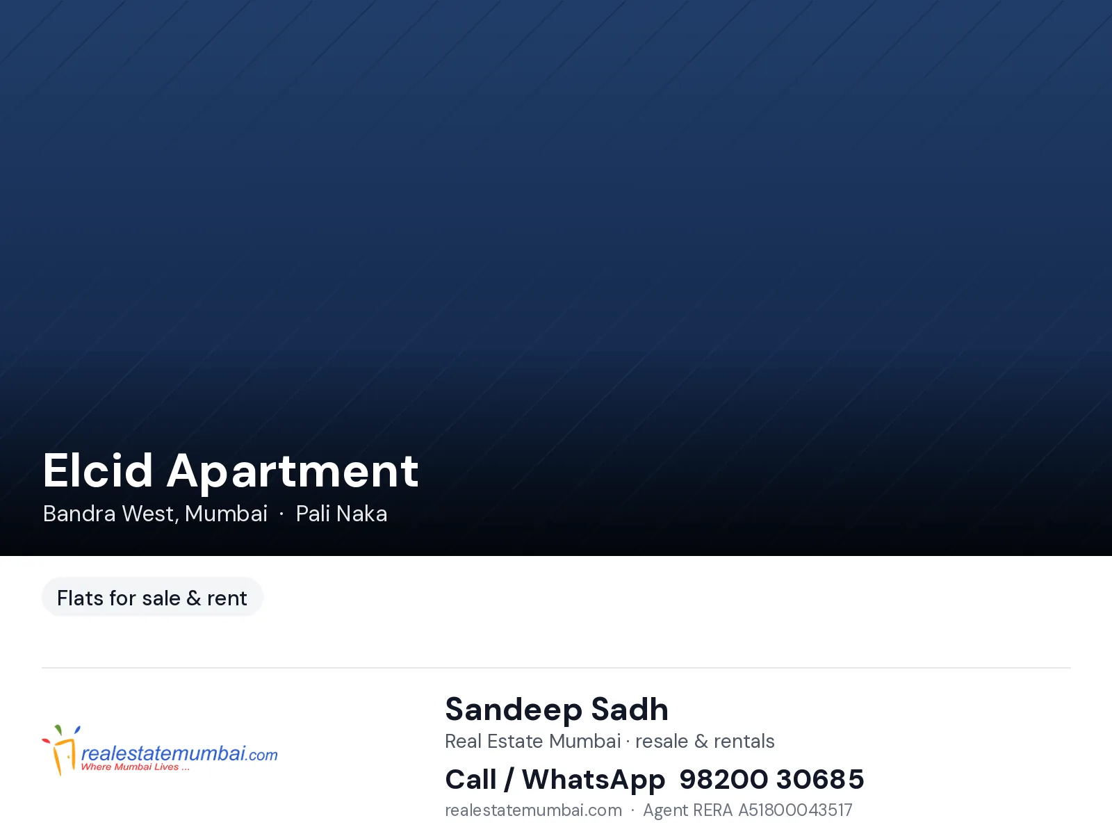 2 BHK apartment in Elcid Apartment, Bandra West, Mumbai