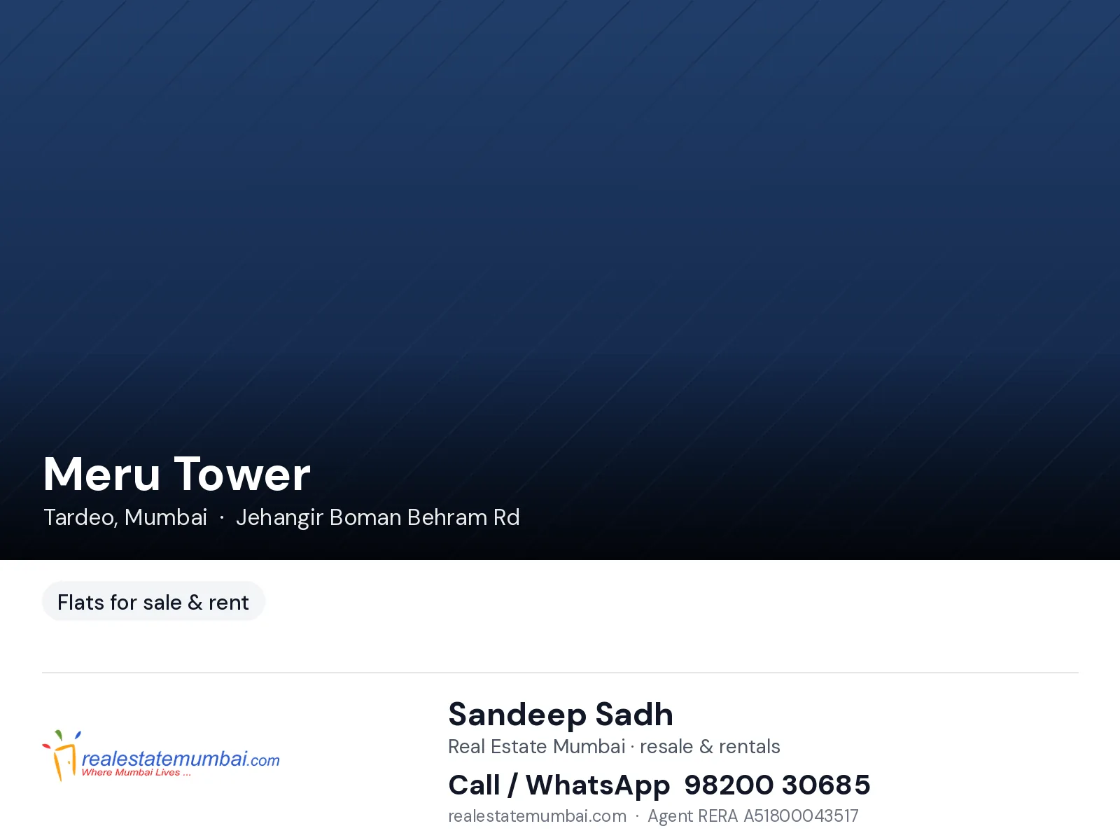 2 BHK apartment in Meru Tower, Tardeo, Mumbai