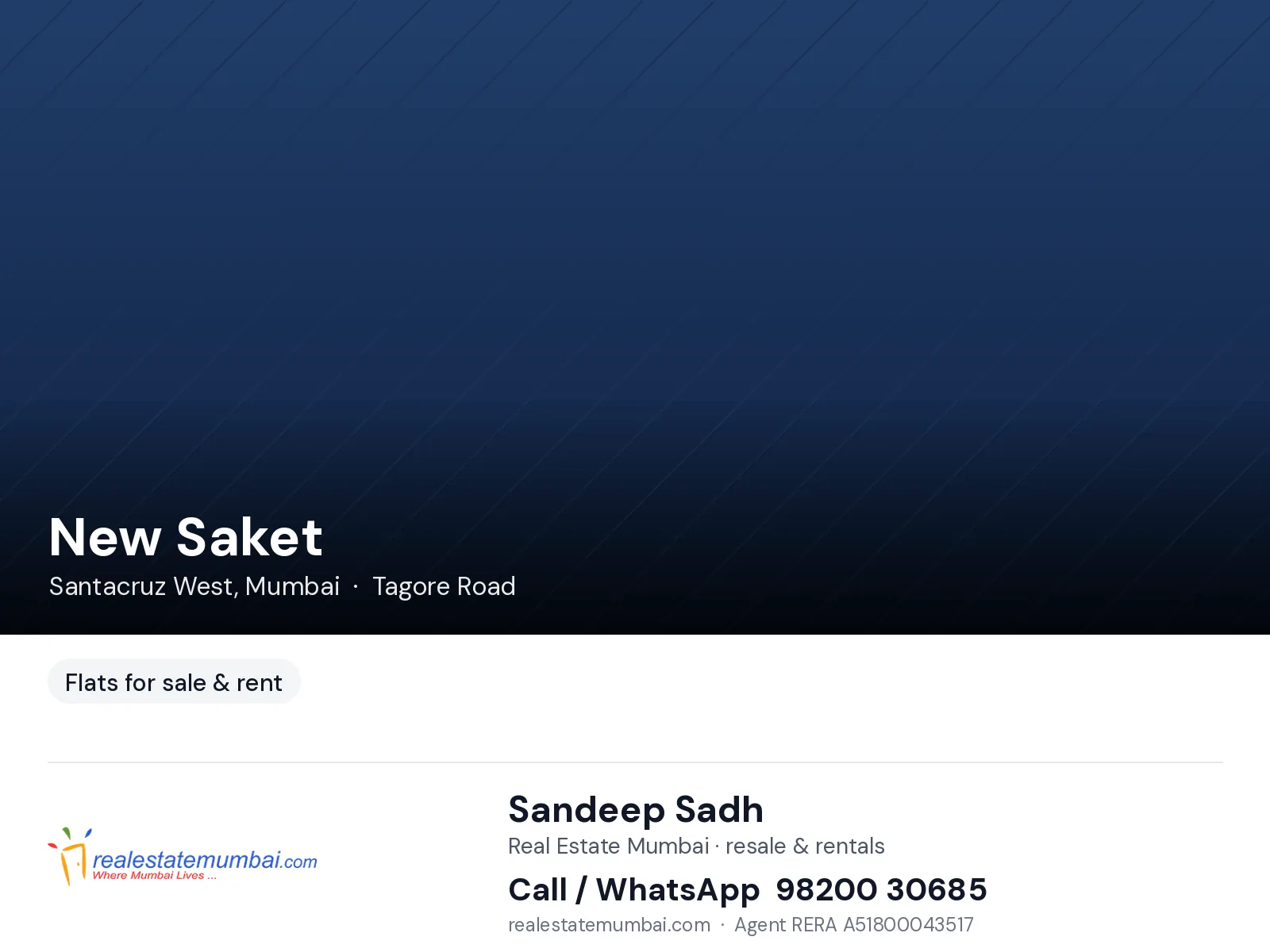 3 BHK apartment in New Saket, Santacruz West, Mumbai