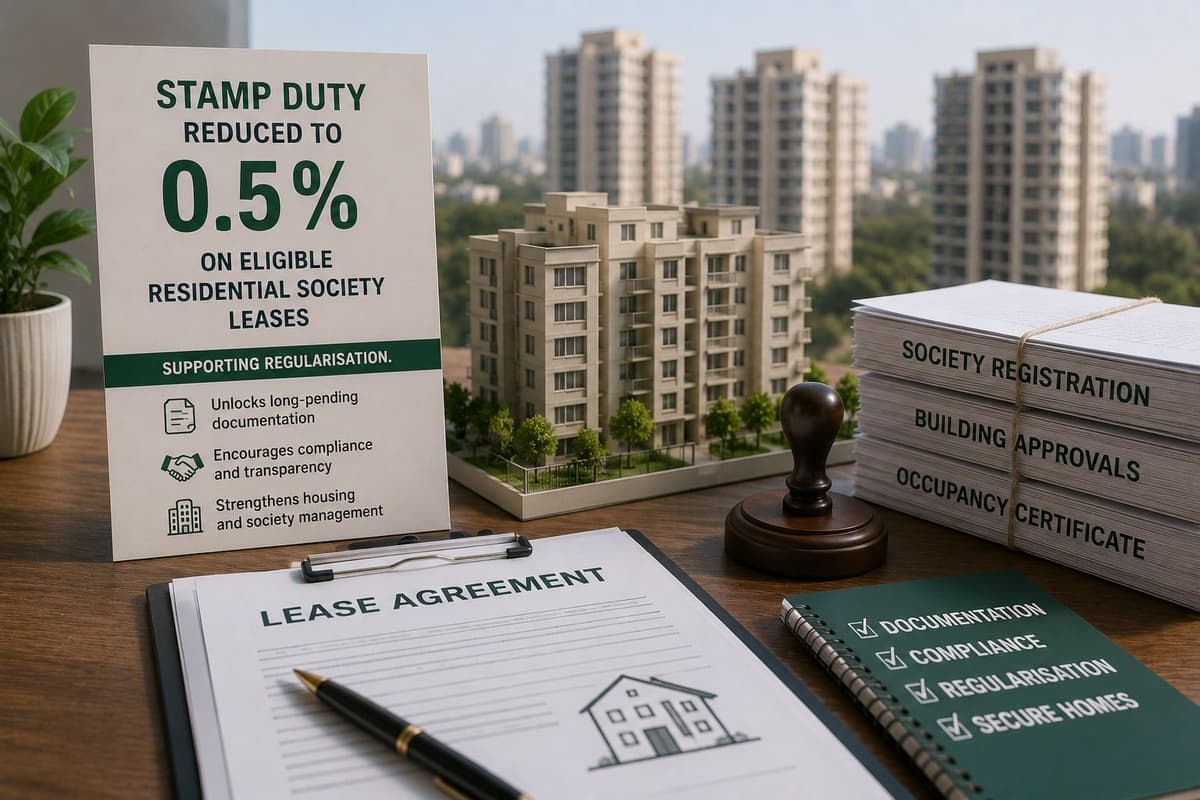 Lower Stamp Duty Eases 99-Year Lease Registration for Housing Societies