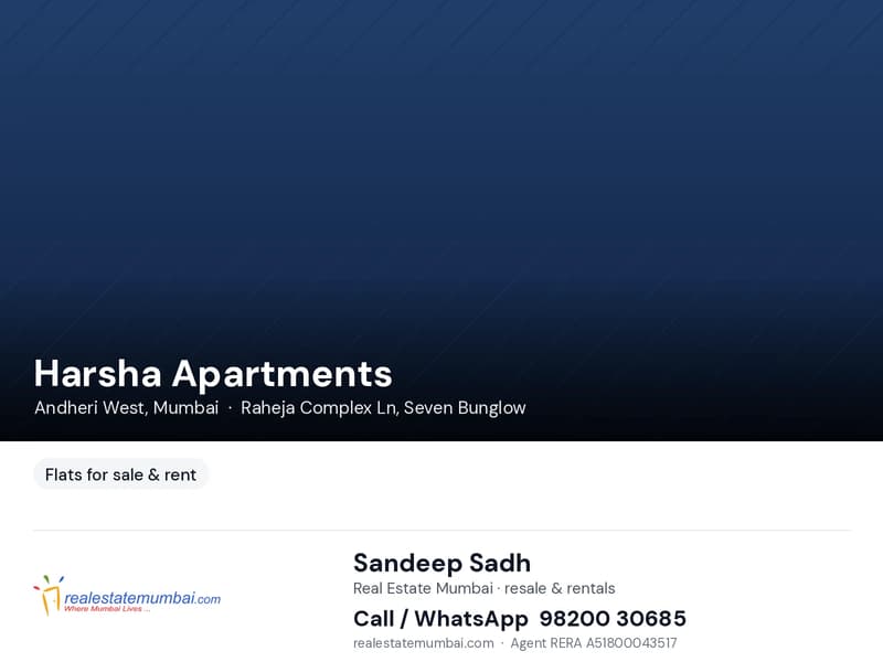2 Harsha Apartments for Rent in Andheri West
