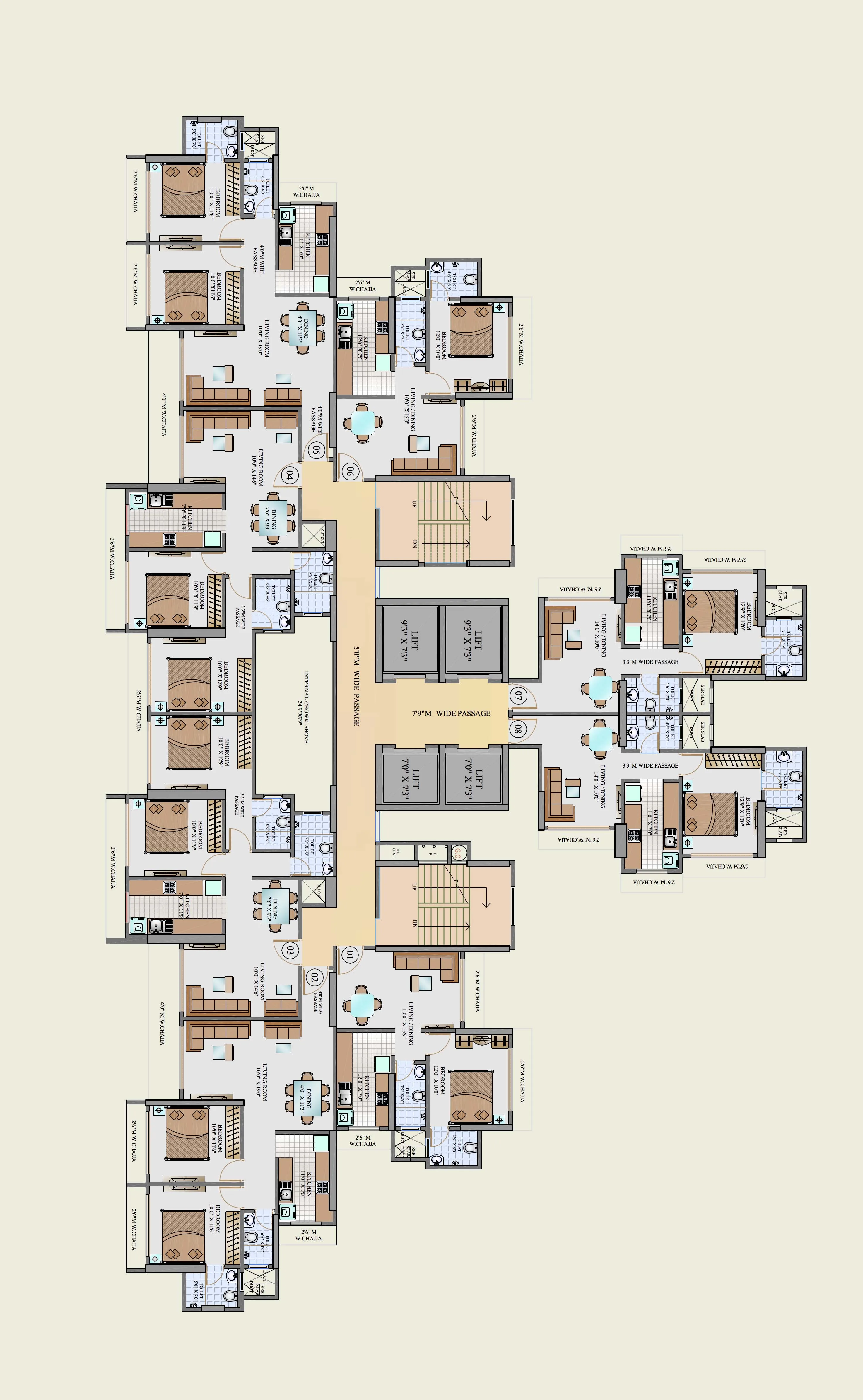 Woods Platina Wing B- Ebony Tower