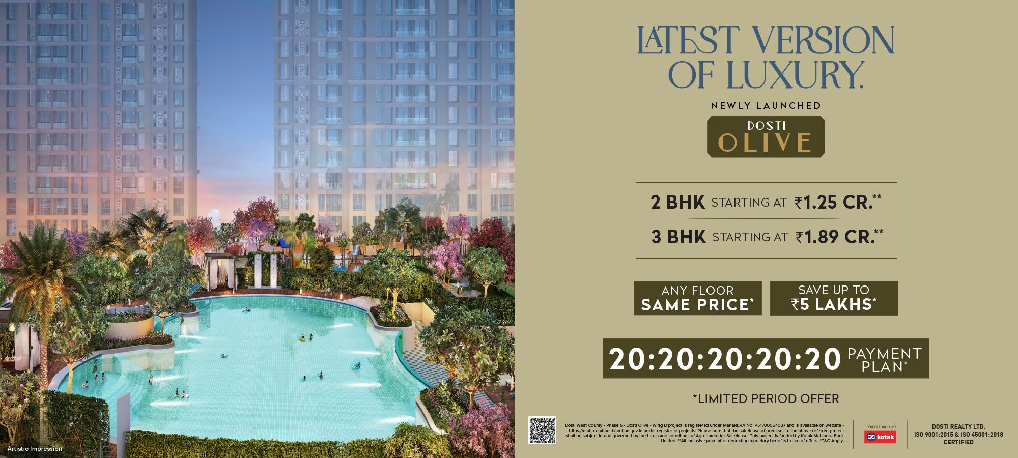 2 BHK Dosti West County Olive in Thane West