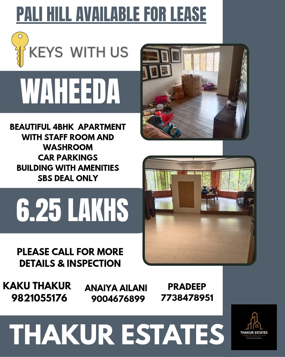 4 BHK Waheeda for Rent in Bandra West